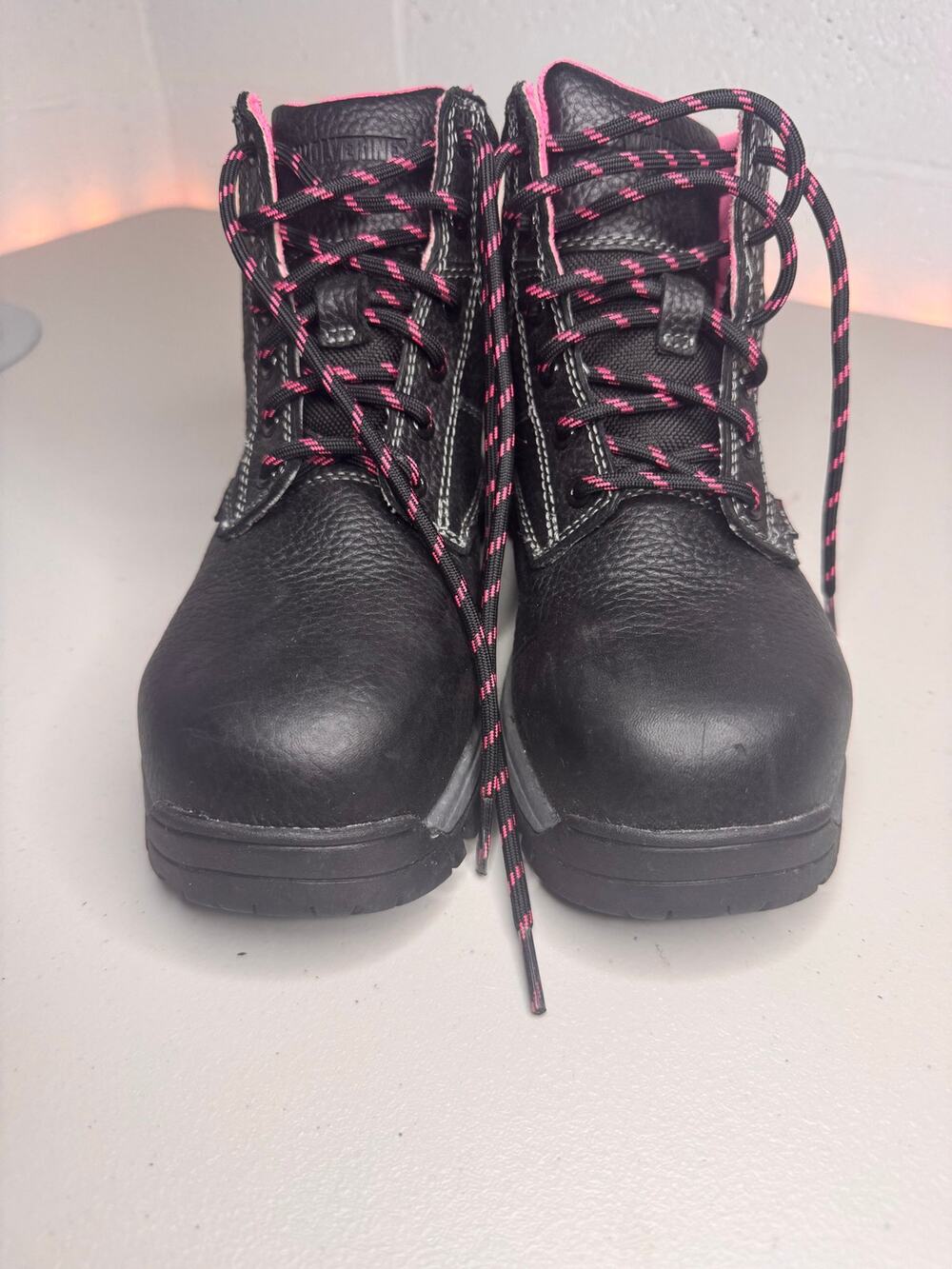 Wolverine Women’s Floorhand Waterproof Safety Work Boots Black Pink Size 6